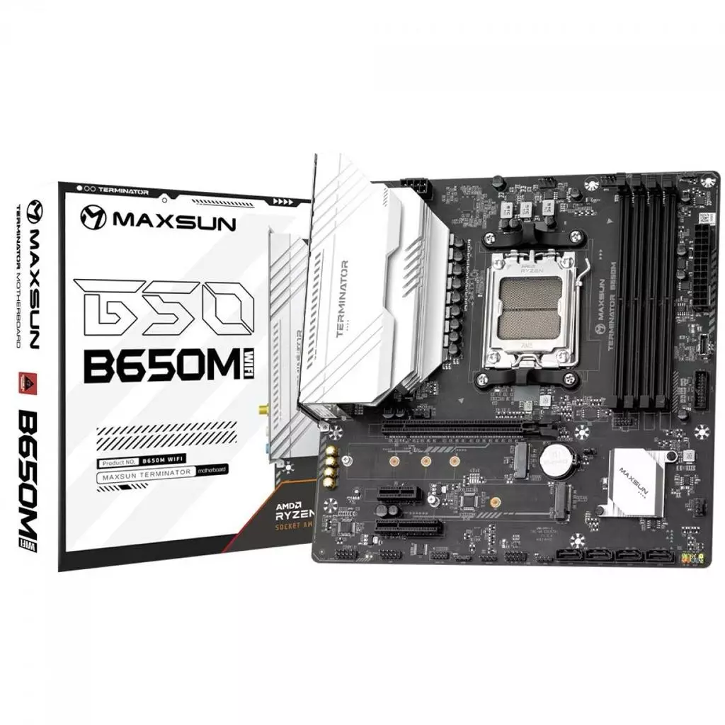 Imagem Placa Mãe Maxsun Terminator B650M WiFi6, Chipset B650, AMD AM5, mATX, DDR5