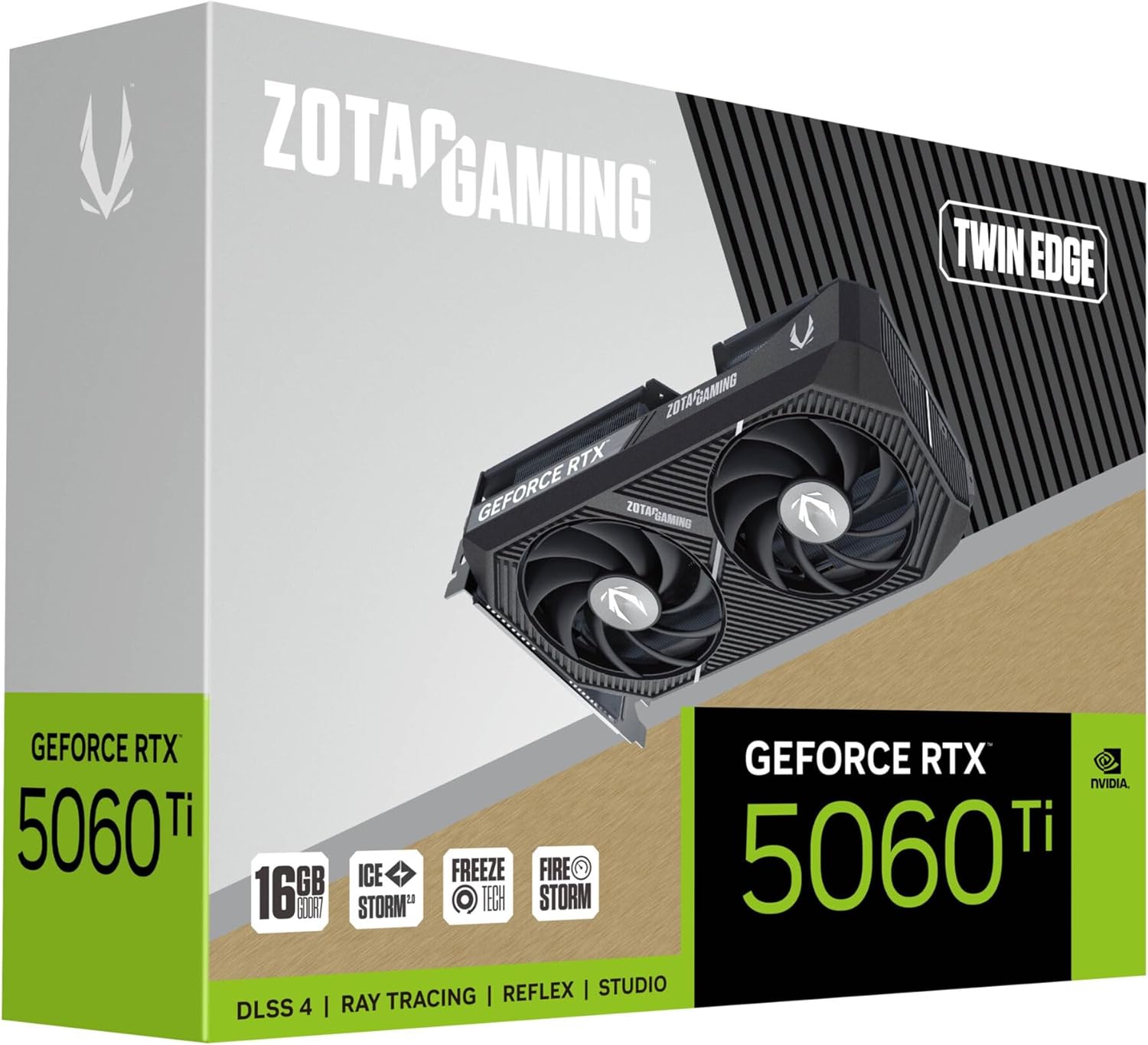 Imagem Placa de Vídeo Zotac Gaming GeForce RTX 5060 Ti 16GB Twin Edge