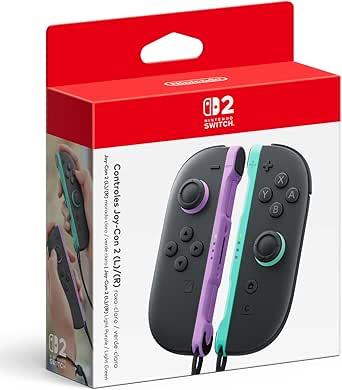 Imagem (Pré-venda) Controle Nintendo Joy-Con 2 para Nintendo Switch 2 - Roxo Claro e Verde Claro