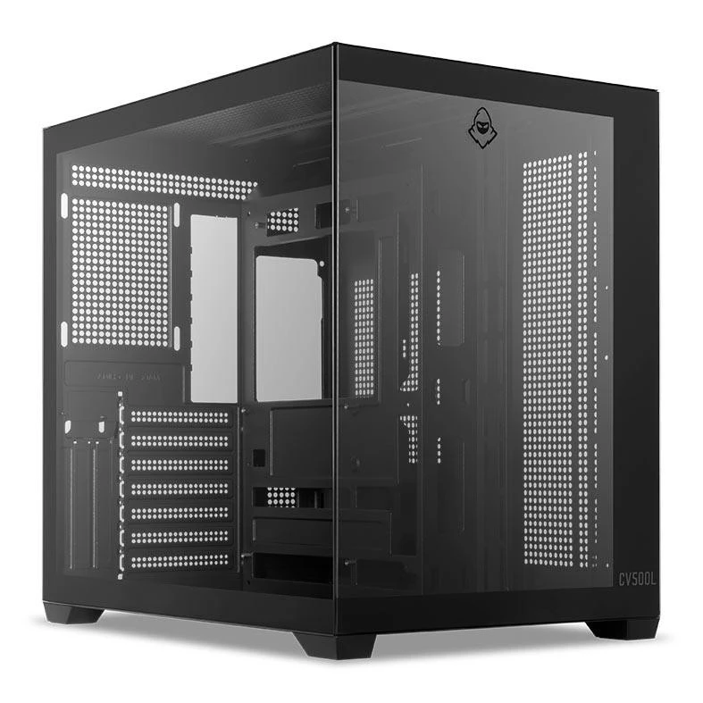 Imagem Gabinete Gamer Aquário Mancer CV500L, Mid Tower, Lateral De Vidro, Preto