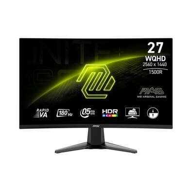 Imagem da oferta Monitor Gamer Curvo MSI MAG 27" QHD 180Hz 0.5ms VA FreeSync HDR - 27CQ6F