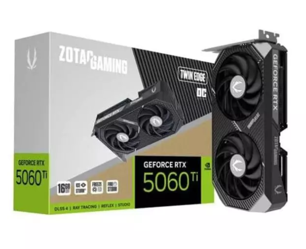 Imagem Placa de Video ZOTAC GeForce RTX 5060 TI 16GB ZT-B50620H-10M