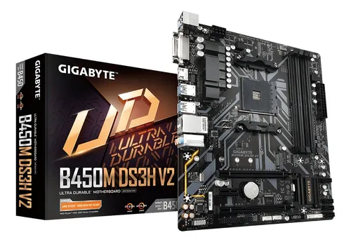 Imagem da oferta Placa-mãe Gigabyte GA-B450M DS3H V2 AM4 Micro-ATX Preta