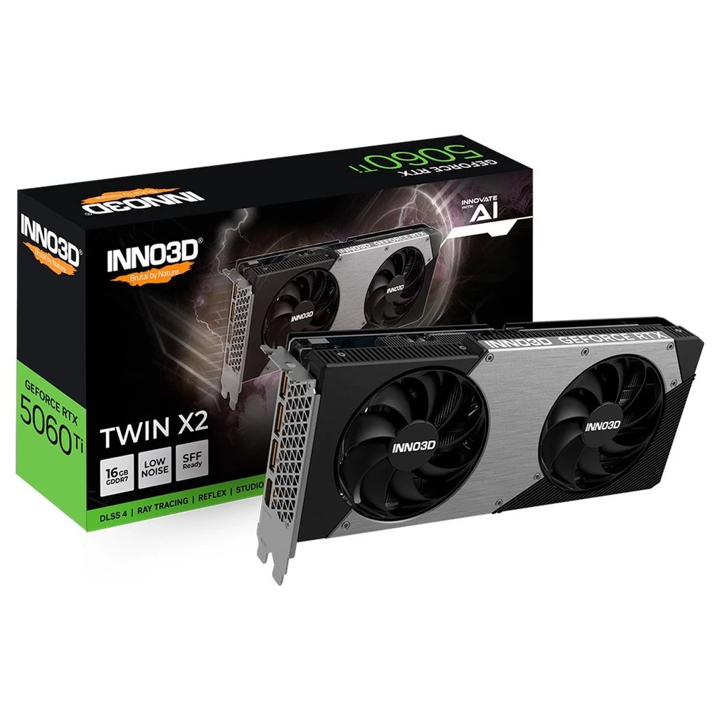 Imagem da oferta Placa de Vídeo Inno3D RTX 5060 Ti 16GB GDDR7 - N506T2-16D7-191073N