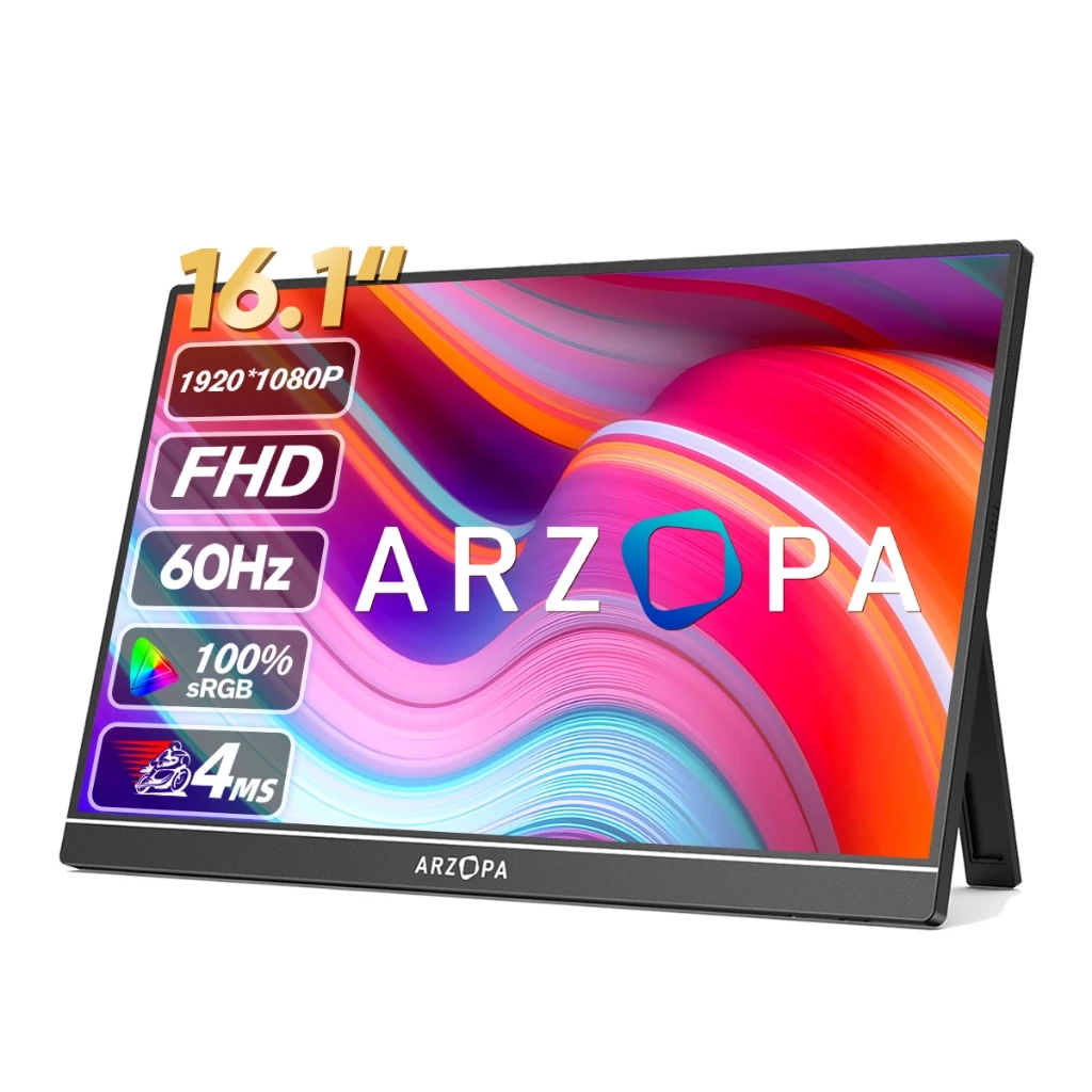 Imagem da oferta Monitor Portátil ARZOPA Z1C 16.1 " 1080P FHD IPS Tela De Laptop 100 % sRGB
