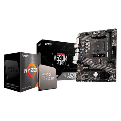 Imagem da oferta Kit Upgrade AMD Ryzen 5 5500 + Placa-Mãe MSI A520M-A PRO
