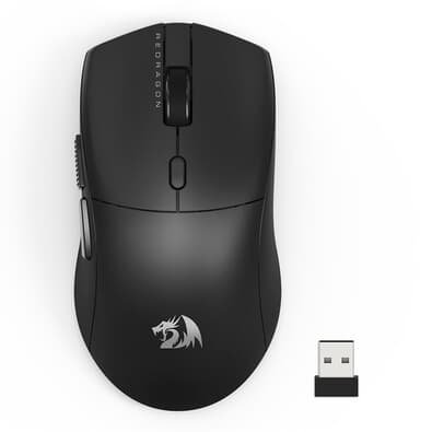 Imagem da oferta Mouse Gamer Sem Fio Redragon Neva Pro, 26000 DPI, Ambidestro, 1000Hz, USB Tipo-C, Bluetooth, USB 2.4 GHz, Preto - M815-PRO