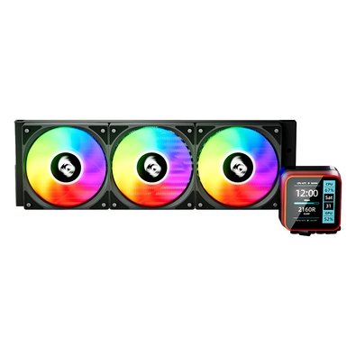 Imagem Water Cooler Redragon CCW-3015R 360mm ARGB, Intel LGA1851 e AMD AM5, com Display LCD 2.73", Motor de 12 Polos Brushless, Preto - CCW-3015R