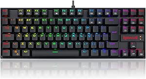 Imagem Teclado Magnético Gamer Redragon Kumara PRO K552RGB USB RGB Preto Switch Marrom