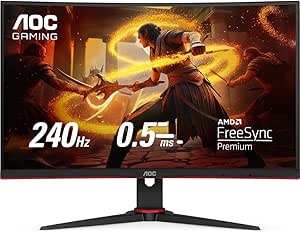 Imagem Monitor Gamer AOC LEGEND 27 240Hz 0,5ms, Preta/Vermelho, MEDIO, C27G2ZE