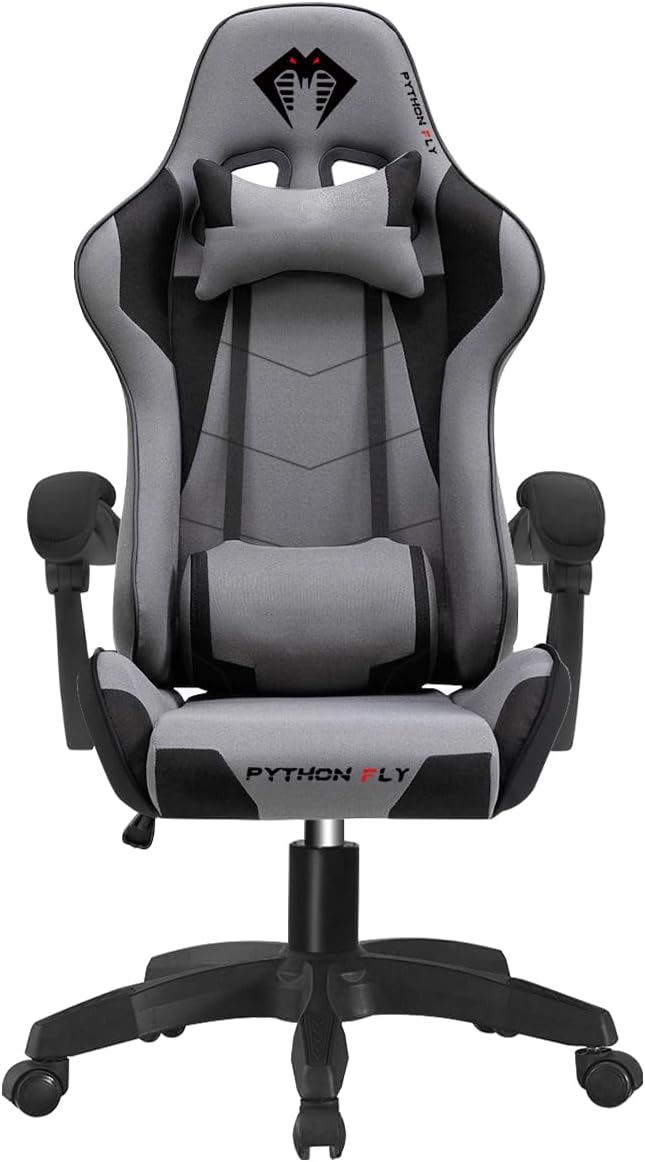 Imagem Cadeira Gamer Python Fly Tecido Ajustável - Cinza Escuro