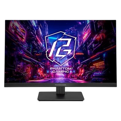 Imagem Monitor Gamer ASRock Phantom 27", FHD, 180Hz, 1ms, IPS, FreeSync Premium, HDR 400, DisplayPort e HDMI, Preto - PG27FFT1B