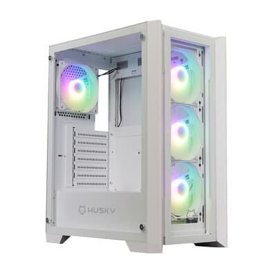 Imagem Gabinete Gamer Husky Dome 100, Mid Tower, ATX, Lateral e Frontal em Vidro, Sem FANs, Branco - HGN100BR