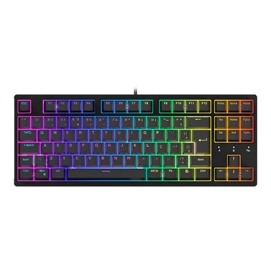 Imagem Teclado Mecânico Gamer Husky Sled, TKL, Preto, ABNT2, RGB, Switch Gateron G Pro Brown - HTG500PTMA