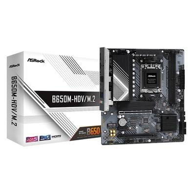 Imagem Placa-Mãe ASRock B650M-HDV/M.2, AMD B650, mATX, DDR5, Preto - 90-MXBLA*