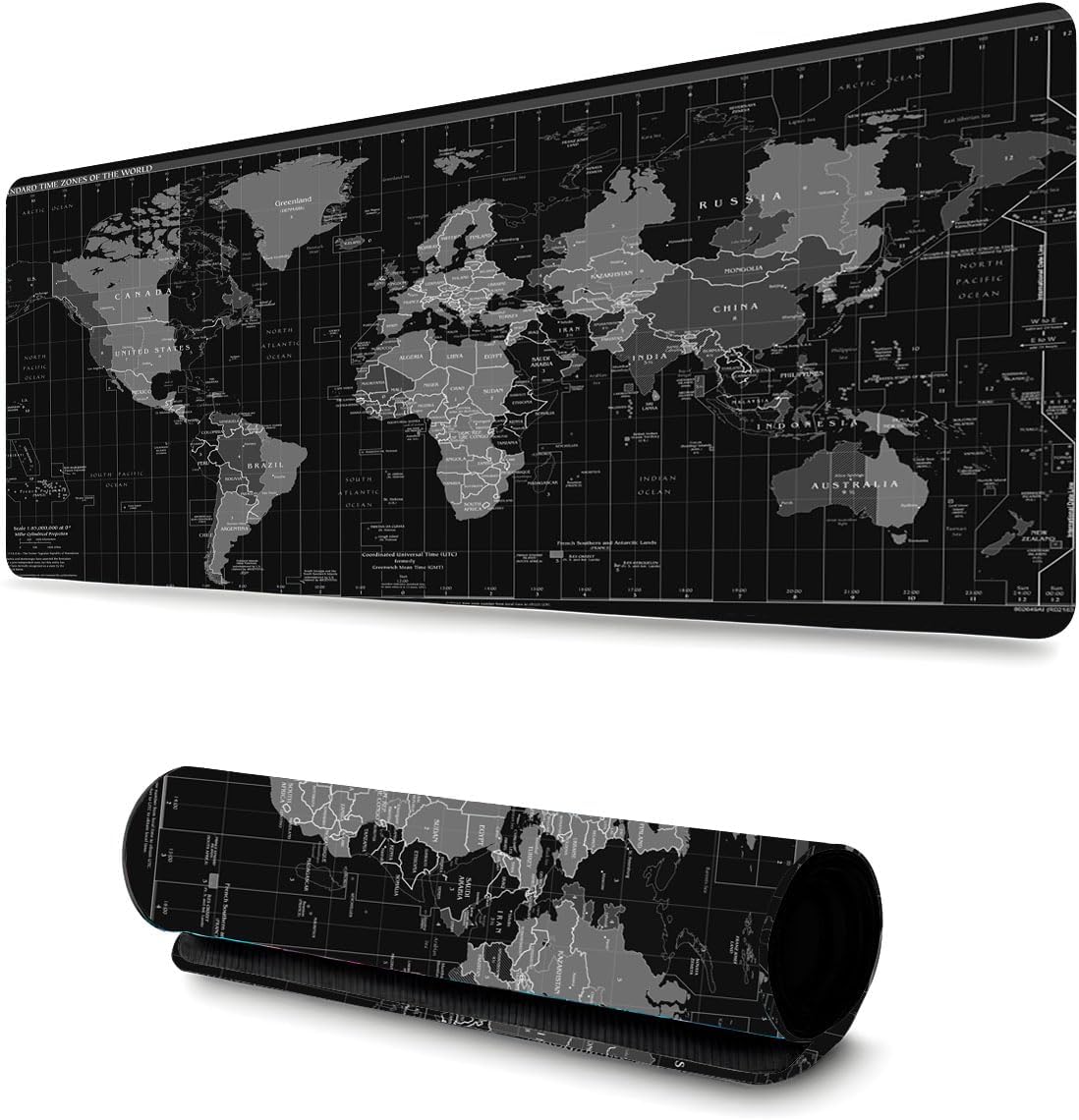 Imagem Mouse Pad Gamer Grande 90x40 Mapa Mundi Base Antiderrapante