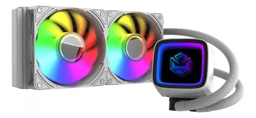 Imagem Water Cooler PCyes Tundra White Ghost 240mm ARGB - Branco
