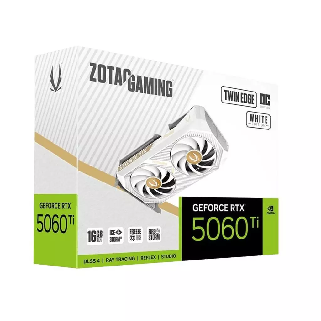 Imagem Placa de Vídeo Zotac RTX 5060 Ti 16gb Twin Edge OC White