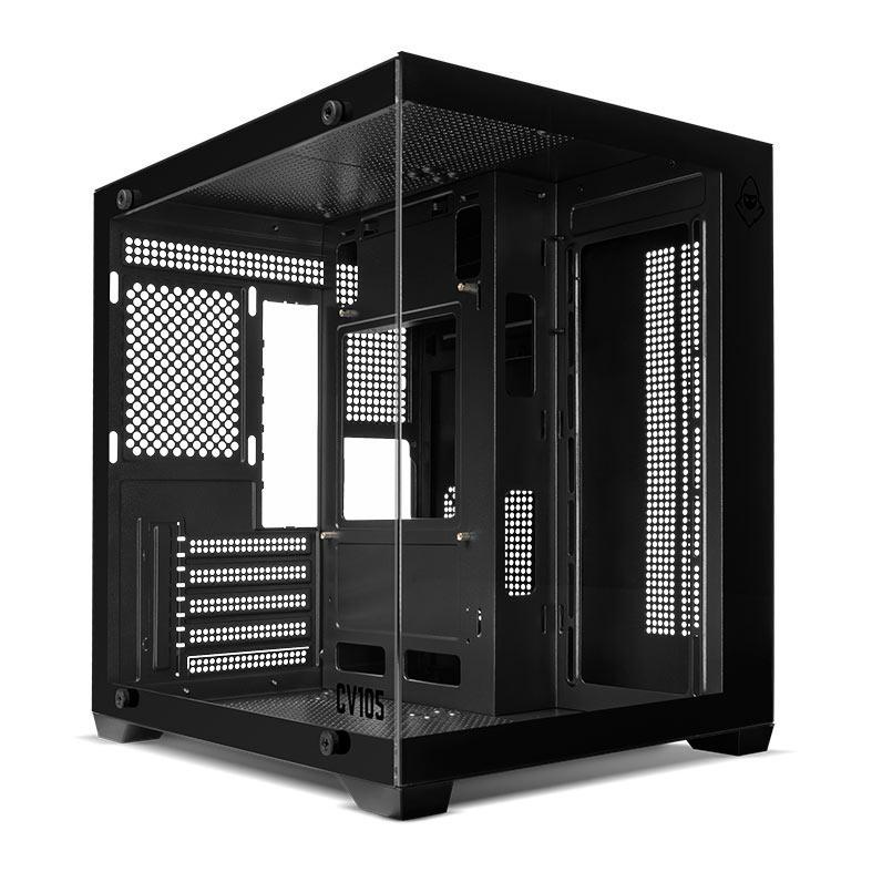 Imagem Gabinete gamer Mancer CV105, mini tower, lateral de vidro, preto, MCR-CV105-BK