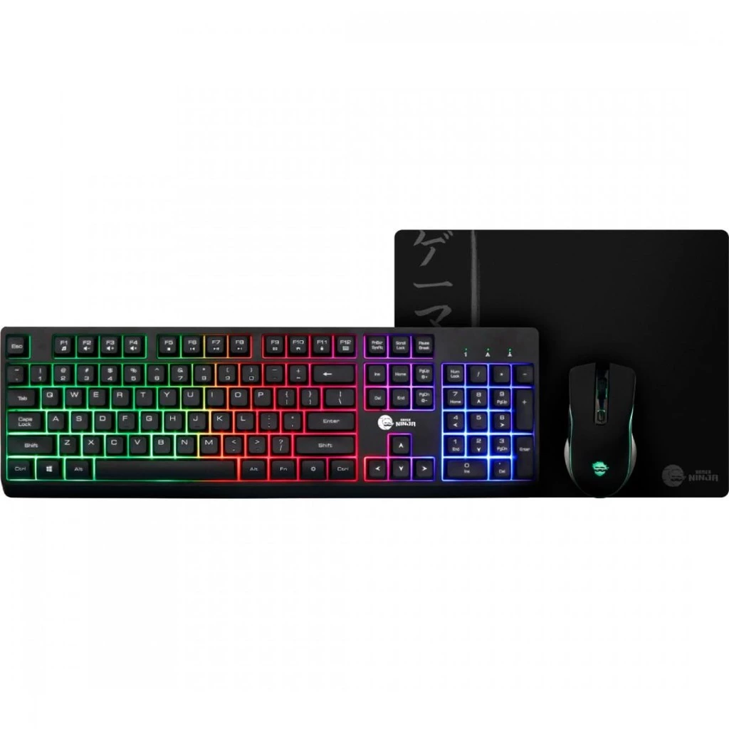 Imagem Combo Gamer Ninja Legacy 3 Em 1, Teclado, Mouse e Mousepad, USB, RGB, Preto, GN-CG-LGTMPB