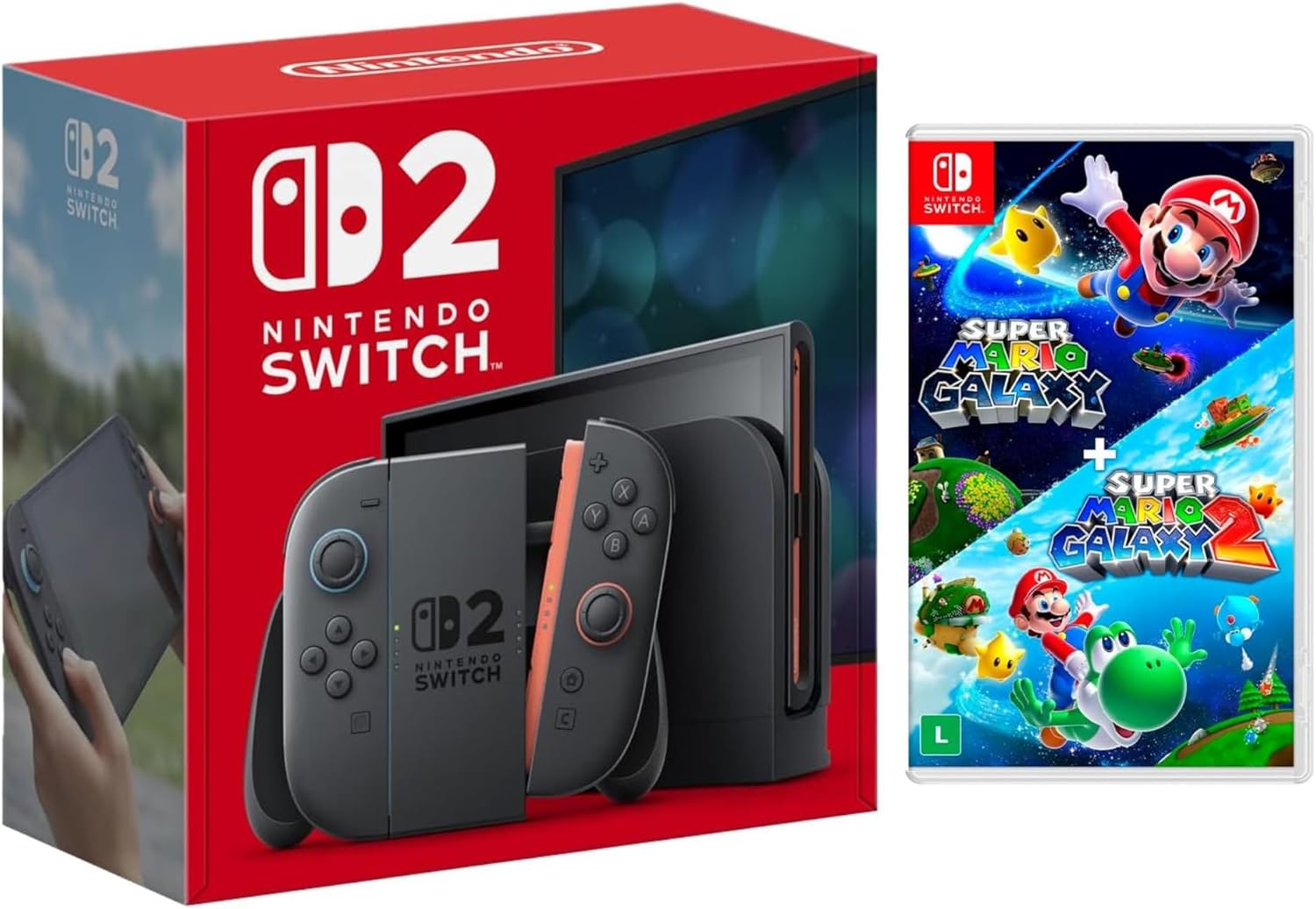 Imagem Console Nintendo Switch 2 + Jogo Super Mario Galaxy + Super Mario Galaxy 2