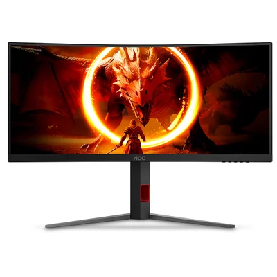 Imagem Monitor Gamer Curvo AOC Agon Quad 34" WQHD 180Hz 0,5ms U34G4C/57 - Bivolt