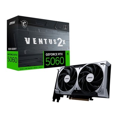 Imagem Placa De Vídeo MSI Geforce Rtx5060 8gb Gdrr7 Ventus Oc Edition 2x 128 Bits - 912-V537-054