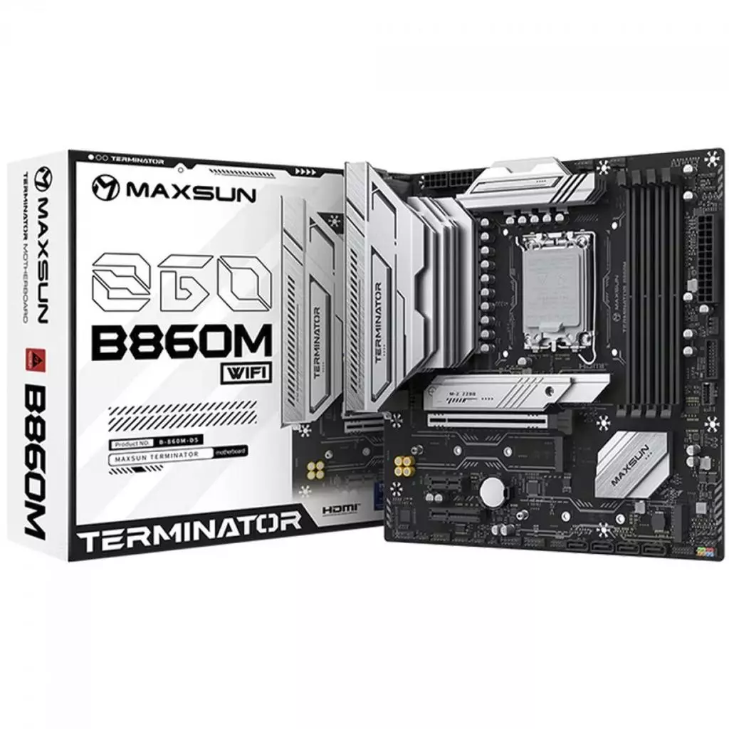 Imagem Placa Mãe Maxsun Terminator B860M WiFi, Chipset B860, Intel LGA 1851, mATX, DDR5