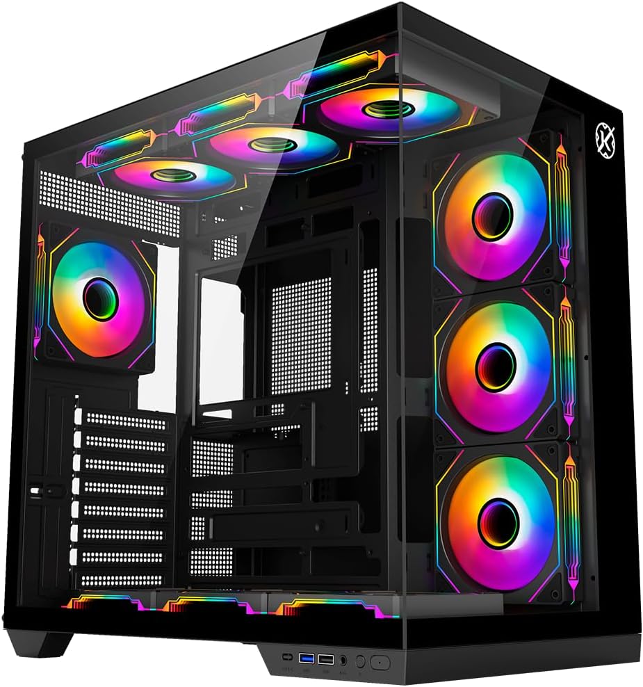 Imagem Gabinete Kalkan Skye Preto Aquário ATX USB 3.0 Sem Fans KLK00041