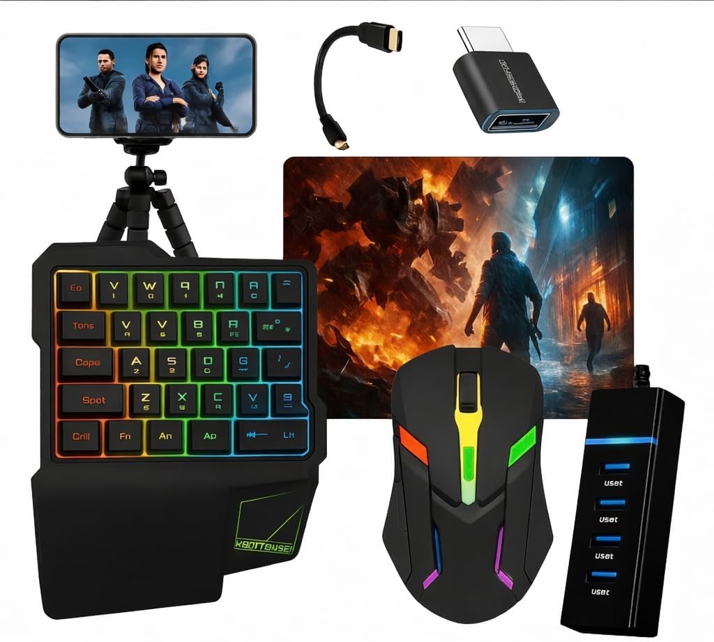 Imagem Kit Gamer Teclado Mouse RGB - Smartphone - Mouse Pad