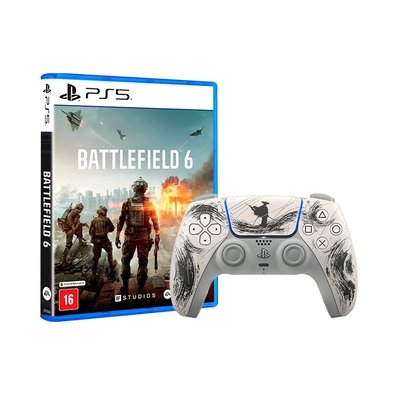 Imagem Kit Controle Dualsense Ghost of Yotei Black + Battlefield 6 PS5