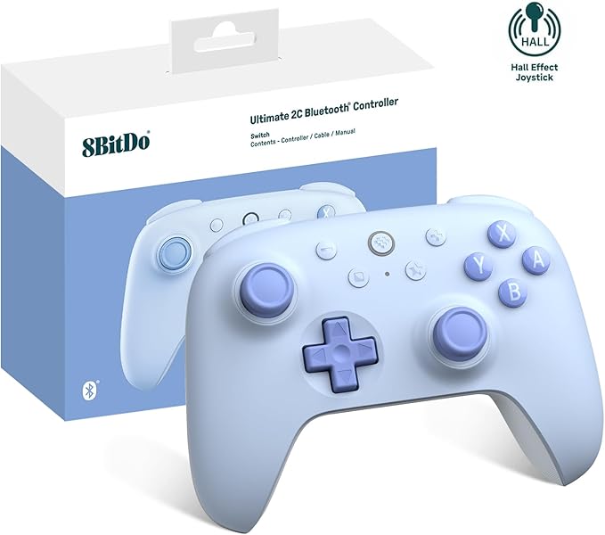 Imagem Controle Bluetooth 8BitDo Ultimate 2C para Nintendo Switch/Switch2 - Blue