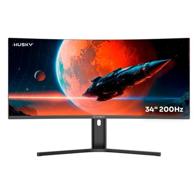 Imagem Monitor Gamer Curvo Husky Boreal 34", WQHD, Ultrawide, 200Hz, 1ms, Adaptive Sync, DisplayPort e HDMI, HDR - HMG00234PT