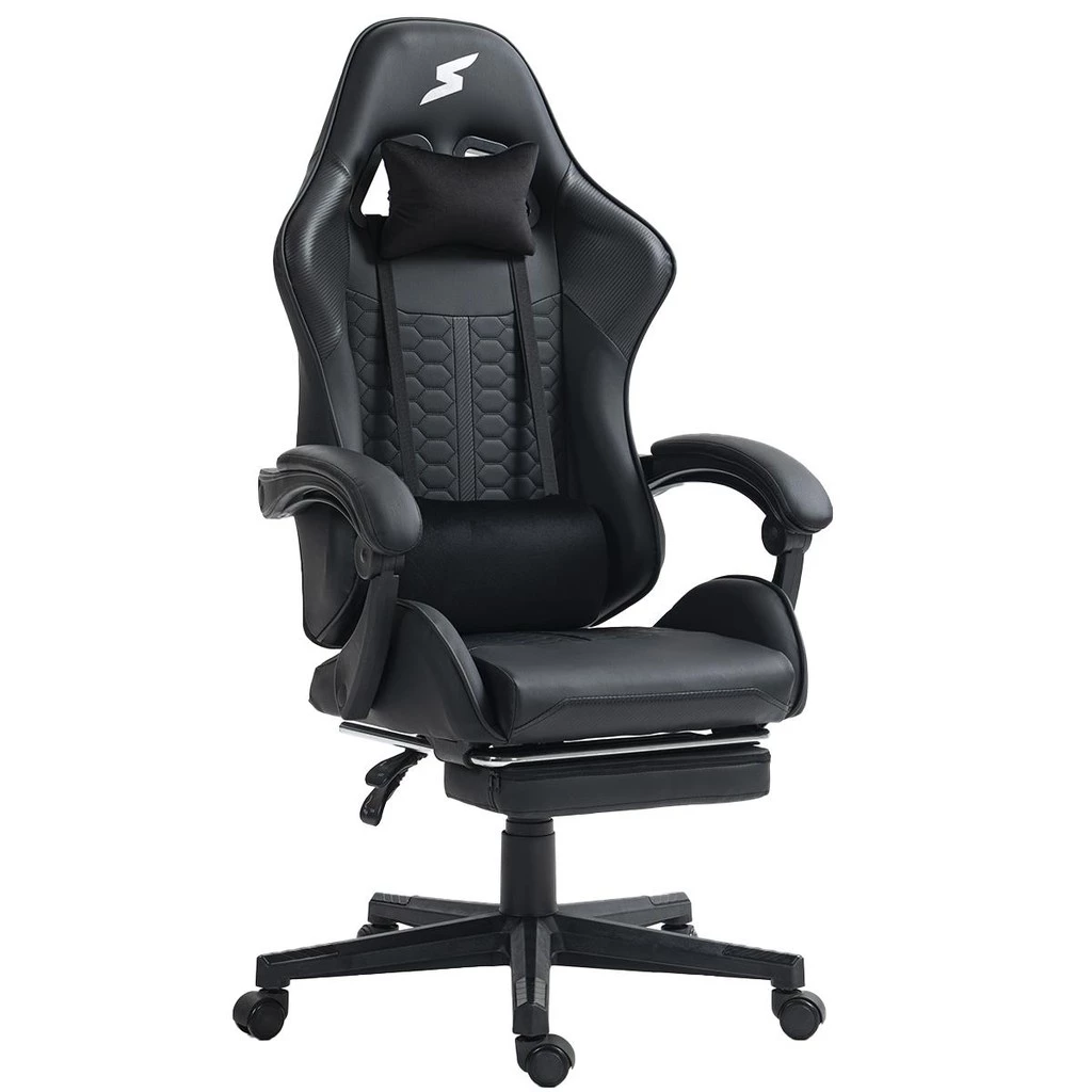 Imagem Cadeira Gamer SuperFrame Rocket, Reclinável, Preto, SF-CH-RCR0DBL