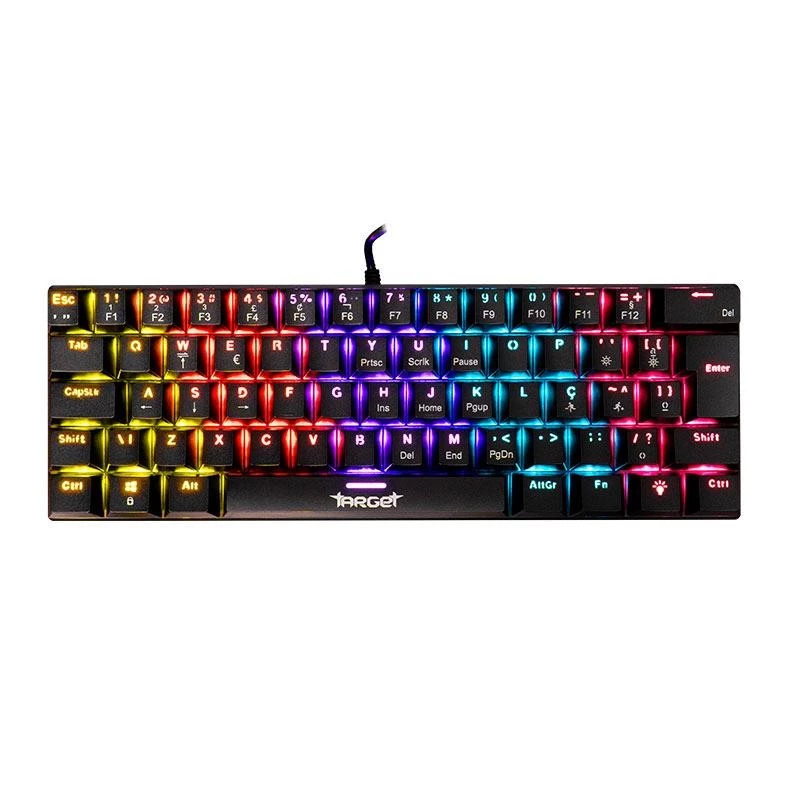 Imagem Teclado Mecânico TGT Sherman V3 C1 Rainbow ABNT2 Switch Vermelho - TGT-SHRC-RD01 - Preto