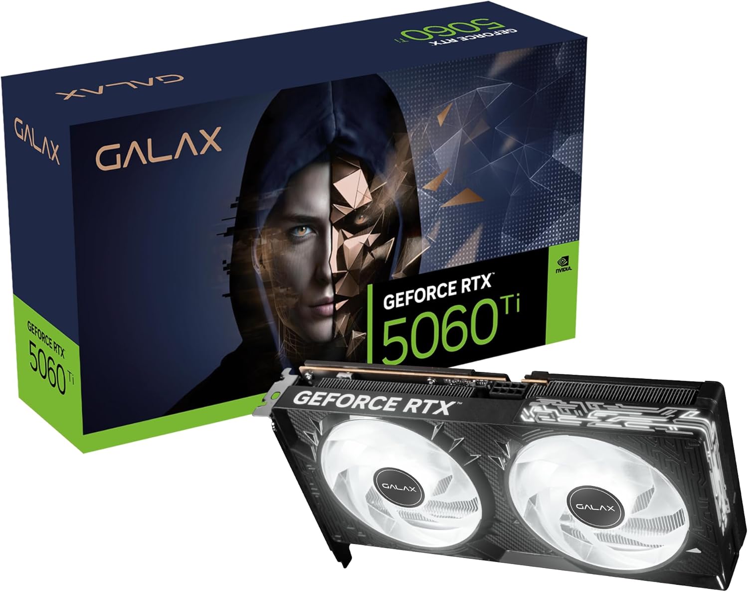 Imagem Placa de Vídeo GALAX GeForce RTX 5060 Ti 16GB GDDR7 128-bit Black 1-Click OC