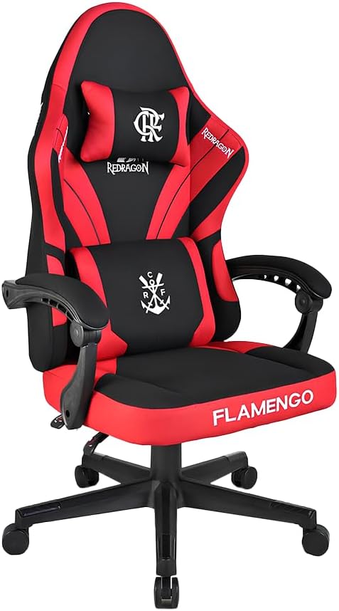 Imagem Cadeira Gamer Redragon Flamengo Nest - FL806 - Vermelho e Preto