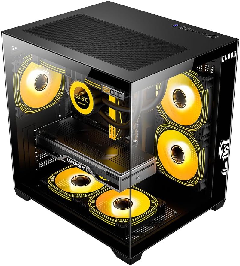 Imagem Gabinete Gamer Aquário Lateral Vidro Espaçoso Grande Preto