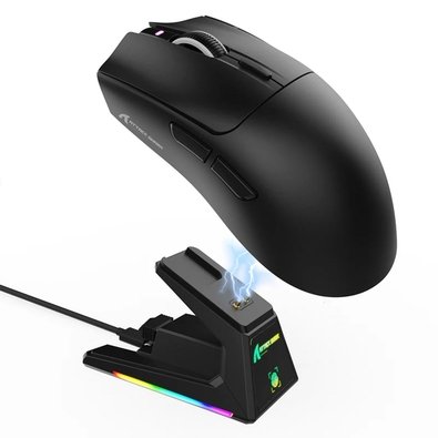 Imagem Mouse Gamer Attack Shark X1 Sem Fio 40.000 DPI Sensor PAW3395 PRO - Preto