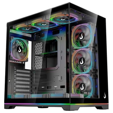 Imagem Gabinete Gamer Rise Mode Galaxy Glass Standard V2, LED ARGB, Mid Tower, Lateral em Vidro, 10 Fans ARGB, Preto - RM-GA-GGSB2L-ARGB