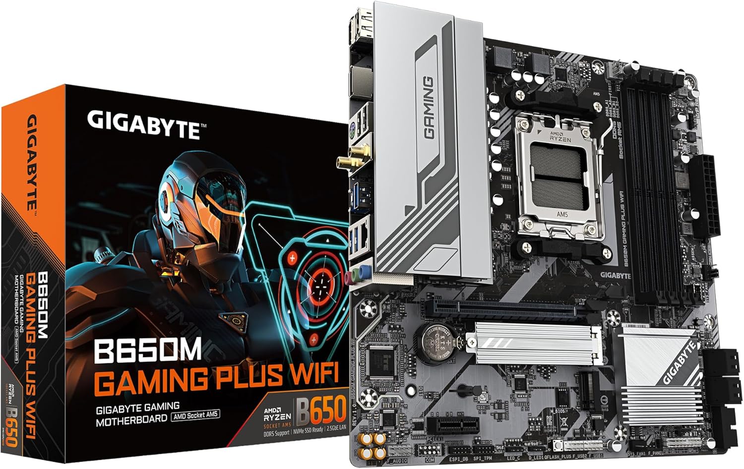 Imagem Placa-mãe Gigabyte B650M Gaming Plus WiFi - AMD Ryzen 9000 DDR5 8000MHz WiFi 6E