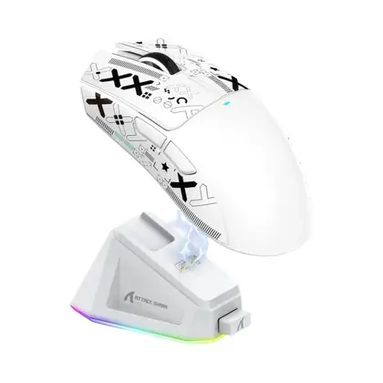 Imagem Mouse Gamer Attack Shark X11 PixArt PAW3311 BT 2.4G Base de Carregamento - AULA