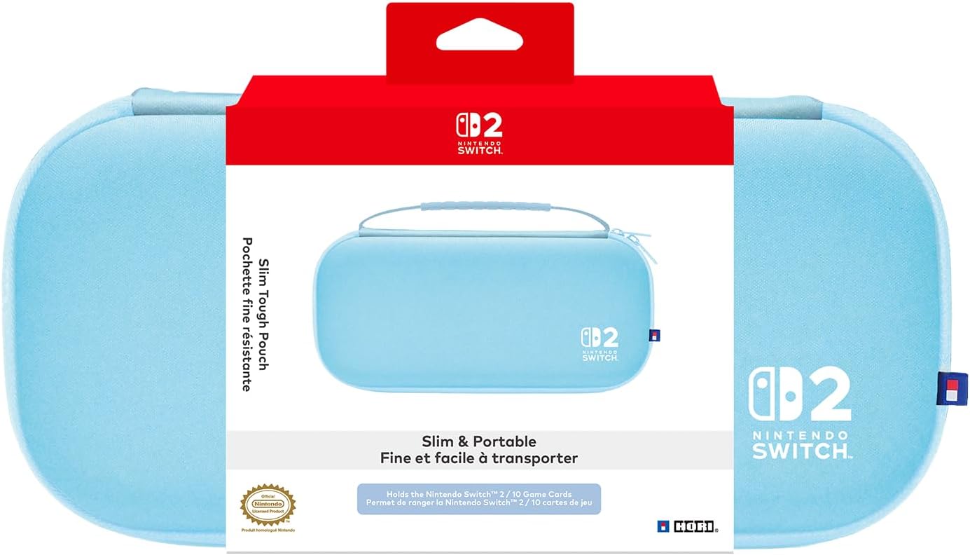 Imagem Case HORI Slim Tough Pouch para Nintendo Switch 2 - Azul Claro