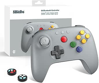 Imagem Controle sem fio 8BitDo 64 Analogue 3D Switch, Switch 2, Windows e Android - Cinza