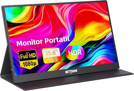 Imagem Monitor Portátil Bettdow 15,6" FHD 1080P USB-C/HDMI - Com Capa Inteligente