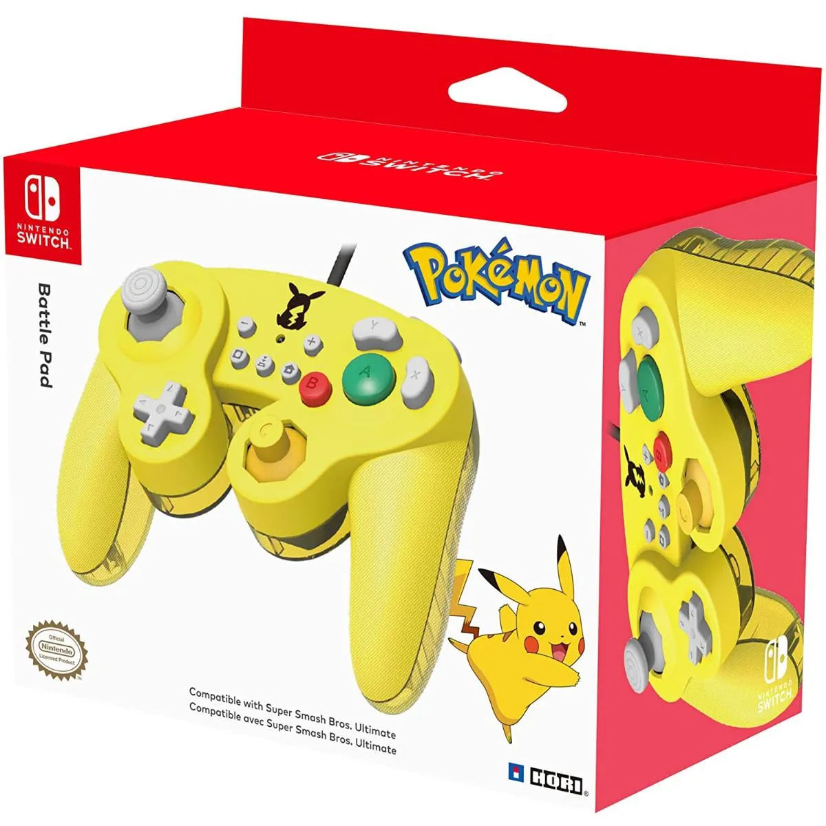 Imagem Controle Hori Battle Pad Pikachu Estilo Gamecube - Nintendo Switch