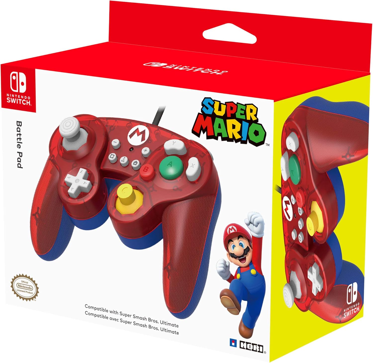 Imagem Controle Hori Battle Pad Super Mario Estilo Gamecube - Nintendo Switch