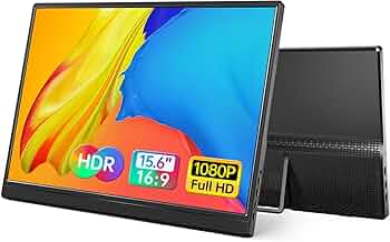 Imagem Monitor Portátil Yxk 15,6" FHD 1080P USB-C/HDMI - Com Suporte